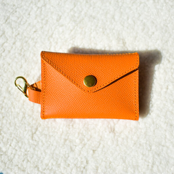 Pochette Carte, double compartiment- Orange