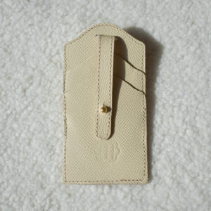 Porte carte, double compartiment- Crème