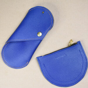 étui à lunette cuir bleu