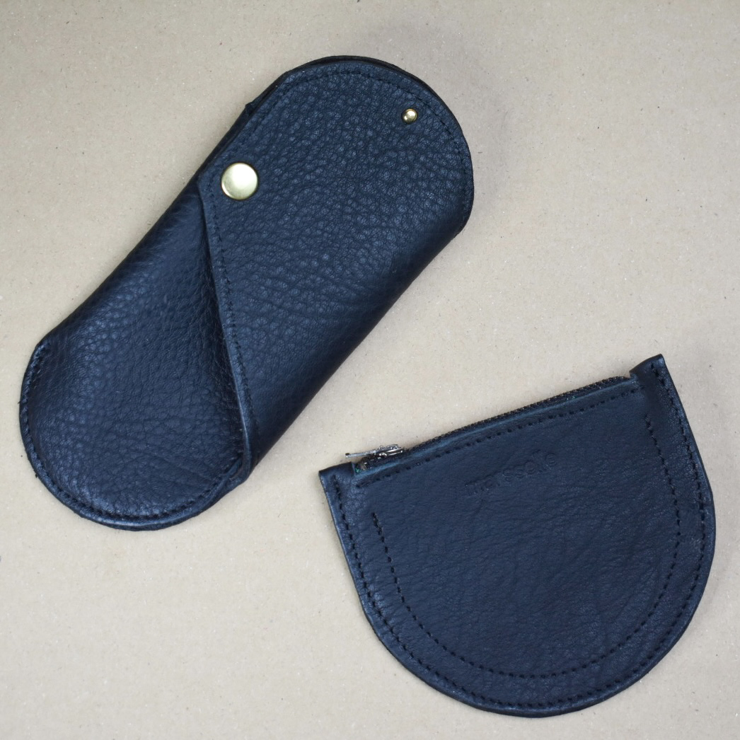 étui lunettes cuir noir