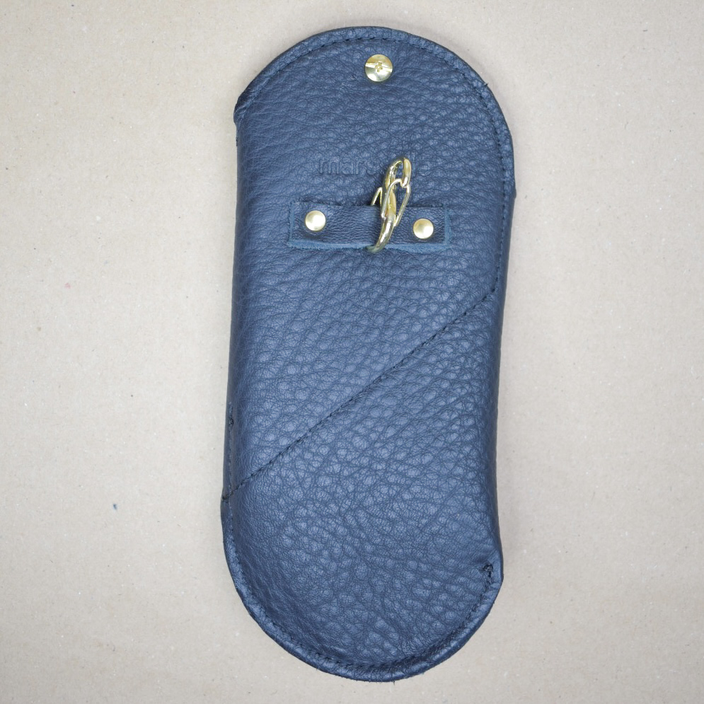 étui lunettes cuir noir